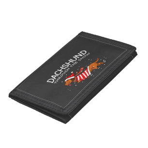 Dachshund Through The Snow Funny Dog Christmas Cla Tri-fold Wallet