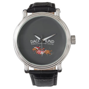 Dachshund Through The Snow Funny Dog Christmas Cla Watch