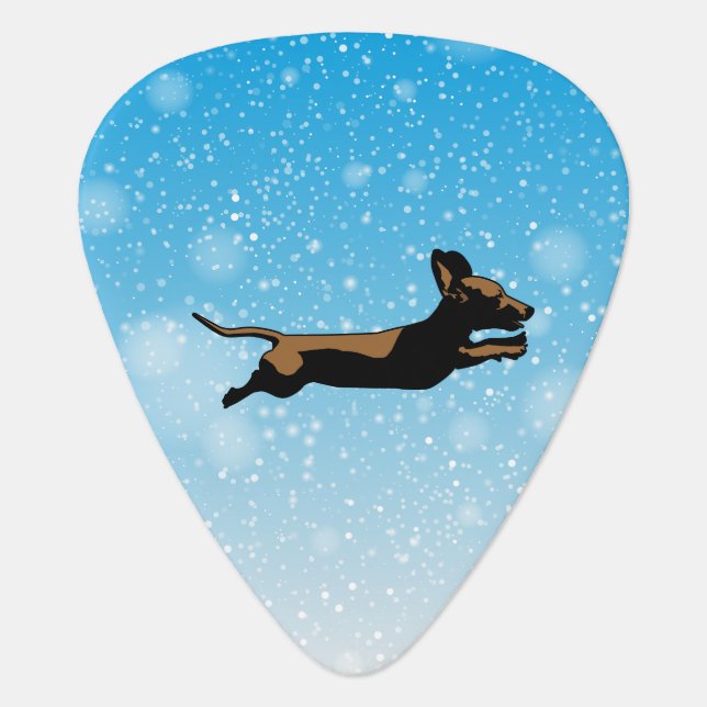 dachshund through the snow guitar pick (Front)
