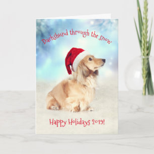 Dachshund through the snow Happy Holidays! card