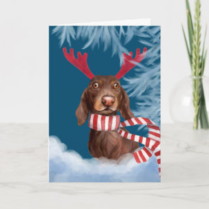 Dachshund Through The Snow Holiday Card