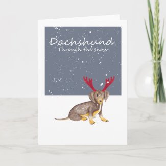 Dachshund Through The Snow Holiday Card
