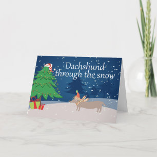 Dachshund Through The Snow Holiday Card