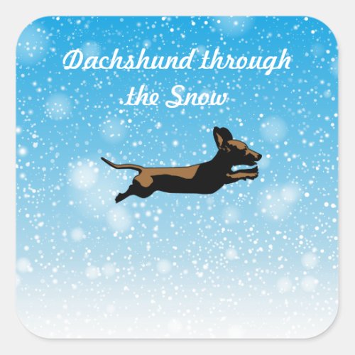 Dachshund through the Snow Holiday Gifts Square Sticker