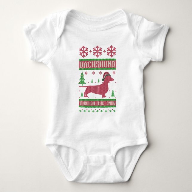 Dachshund Through The Snow T-Shirt (Front)