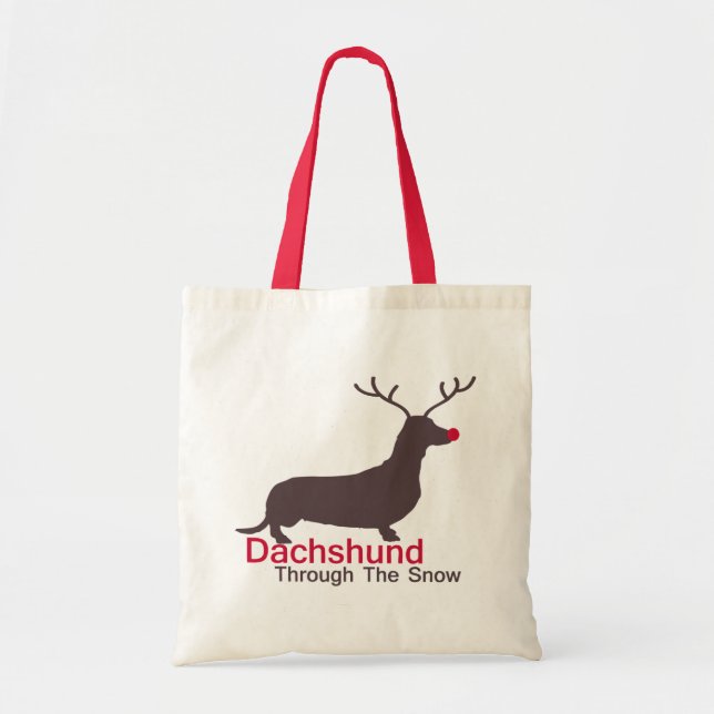 Dachshund Through The Snow Tote Bag (Front)