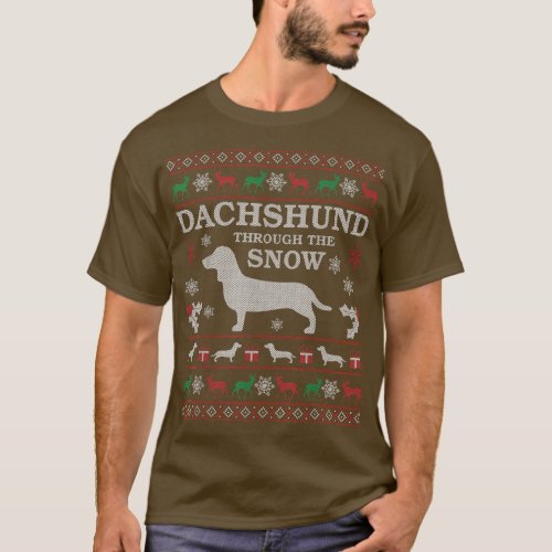 Dachshund Through the Snow Ugly Christmas Sweater 
