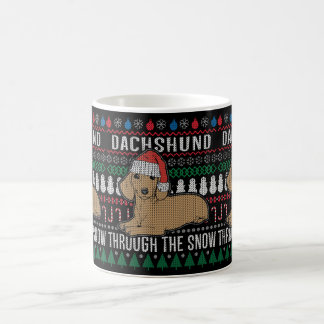 Dachshund Through The Snow Ugly Christmas Sweater Coffee Mug