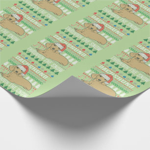 Dachshund Through The Snow Ugly Christmas Sweater Wrapping Paper