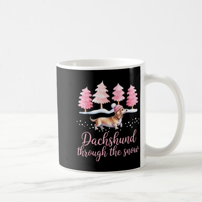 Dachshund Through The Snow Wiener Dog Christmas  Coffee Mug (Right)