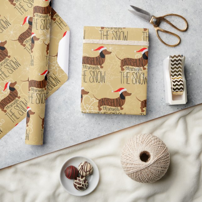 Dachshund through the Snow Wrapping Paper (Crafts)