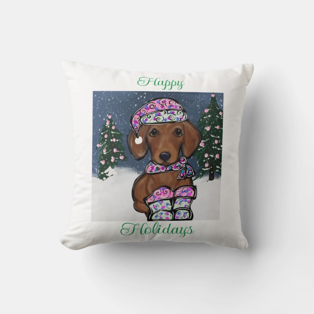 Dachshund   throw pillow (Front)