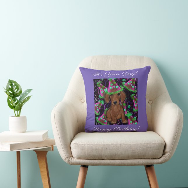 Dachshund Throw Pillow (Chair)