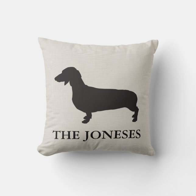 Dachshund Throw Pillow (Front)