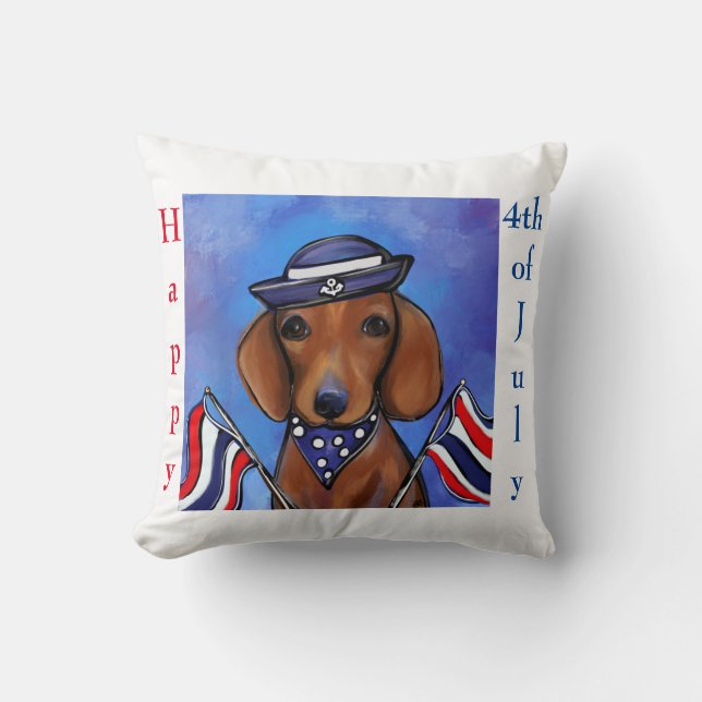 Dachshund Throw Pillow (Front)