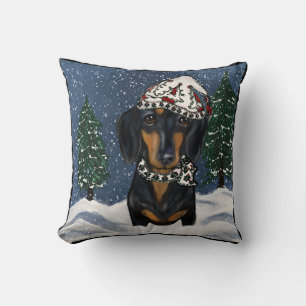 Dachshund throw pillow