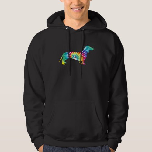 Dachshund Tie Dye Dog Mom Love r Hoodie