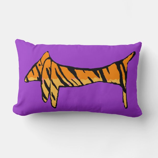 Dachshund Tiger Lumbar Pillow (Front)