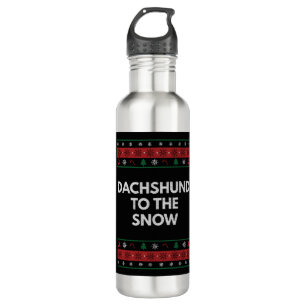 Dachshund to the Snow Christmas Dog Lover Xmas Pet Stainless Steel Water Bottle