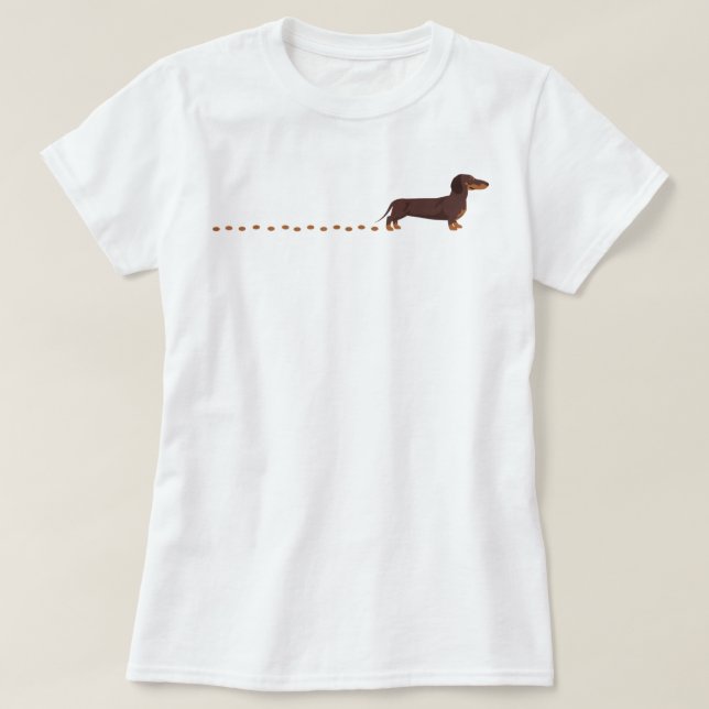 Dachshund Traces Dachshund Top T-Shirt (Design Front)