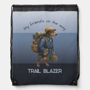 Dachshund Trail Blazer Hiker Drawstring Adventure Bag