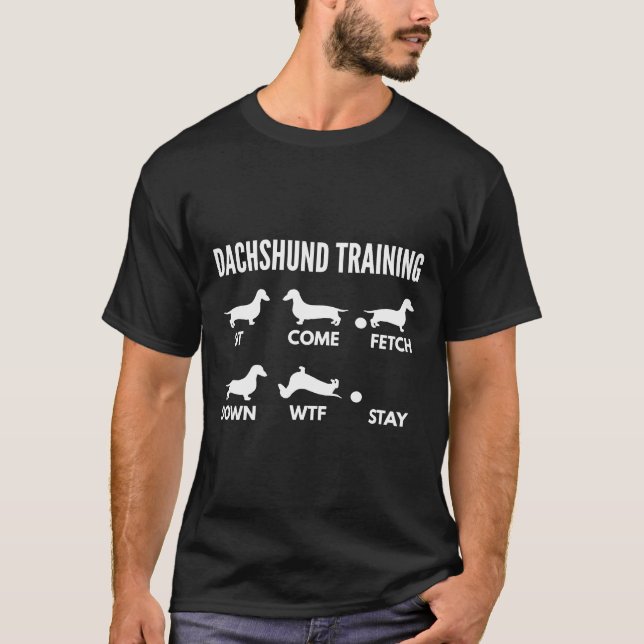 Dachshund Training Wiener Tricks T-Shirt (Front)