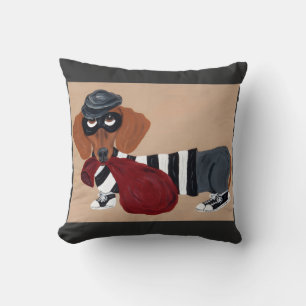 Dachshund Treat Thief Burglar Throw Pillow