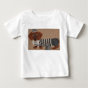  Dachshund Treat Thief Jailbird Baby T-Shirt