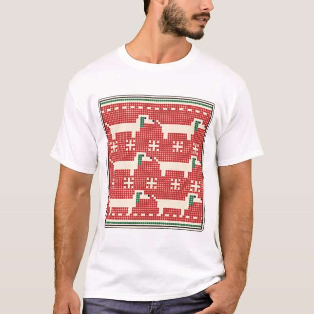 Dachshund Ugly Christmas Sweater Knit Pattern (Front)