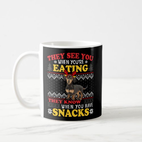 Dachshund Ugly Christmas They See YouRe Eating Xm Coffee Mug
