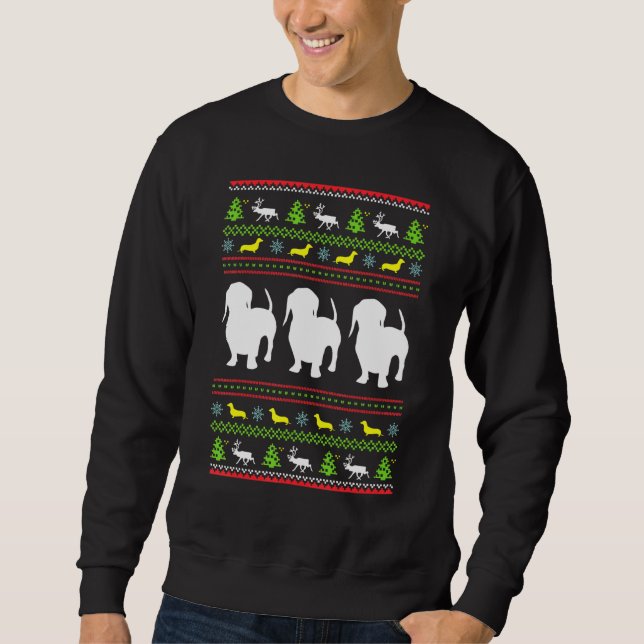 Dachshund Ugly Sweater Dog Dachsund Christmas (Front)