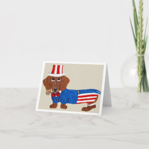 Dachshund Uncle Sam Invitation