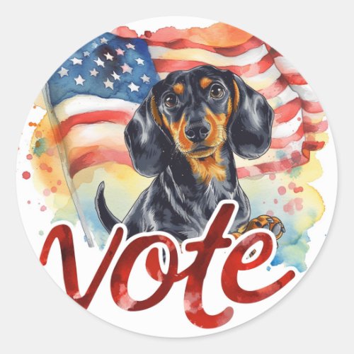 Dachshund US Elections Vote Classic Round Sticker