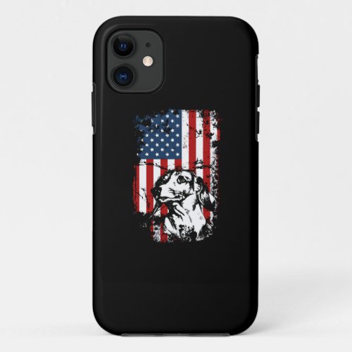 Dachshund US Flag Dachshund Lover iPhone 11 Case