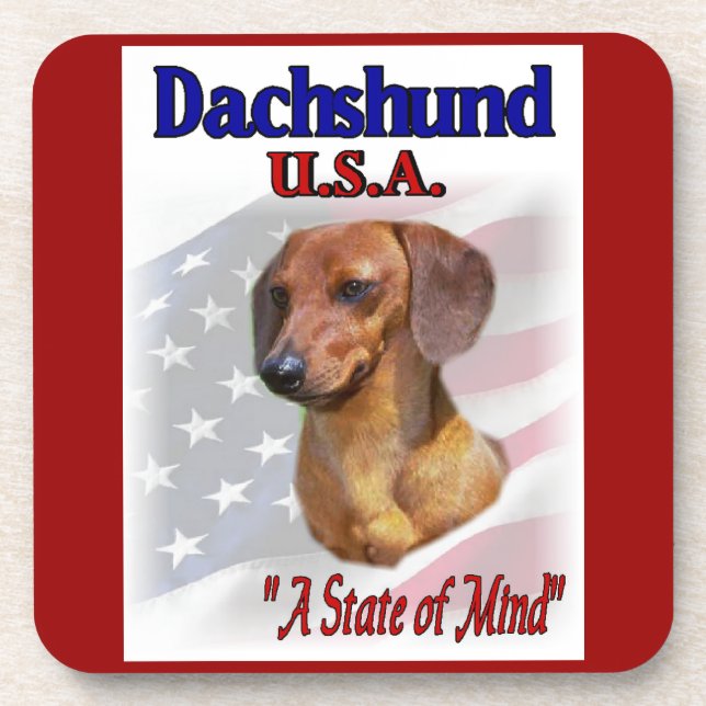 Dachshund USA Coaster (Front)