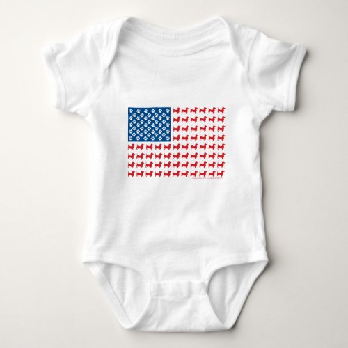 Dachshund USA Patriotic Flag Baby Bodysuit