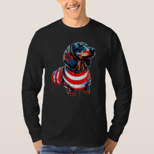 Dachshund USA patriotic US Flag Gifts Dog Lover_7 T-Shirt