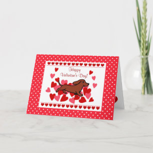 Dachshund Valentine Cartoon Holiday Card