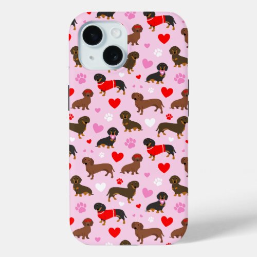 Dachshund Valentine iPhone 15 Case