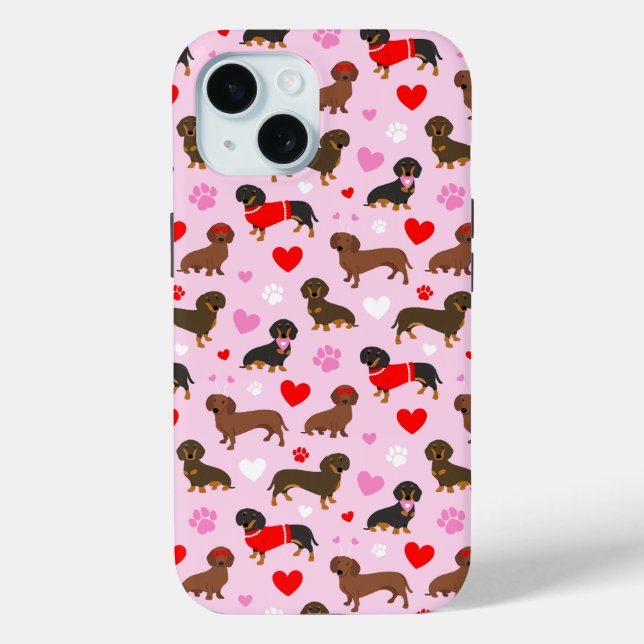 Dachshund Valentine Case-Mate iPhone Case (Back)