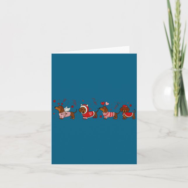 Dachshund Valentine Dachshund Valentine’s Day Saus Card (Front)