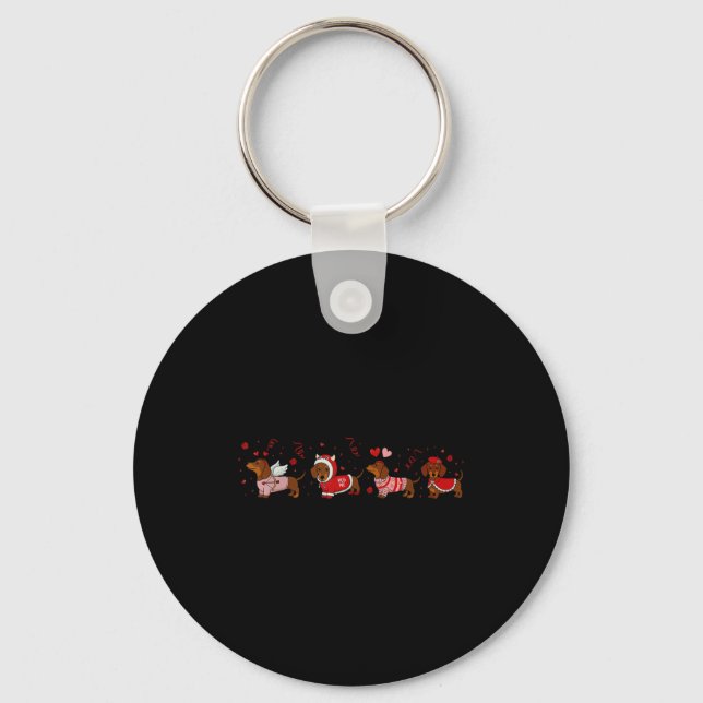 Dachshund Valentine Dachshund Valentine’s Day Saus Keychain (Front)