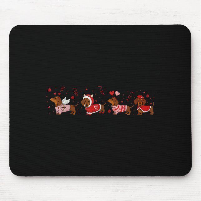 Dachshund Valentine Dachshund Valentine’s Day Saus Mouse Pad (Front)