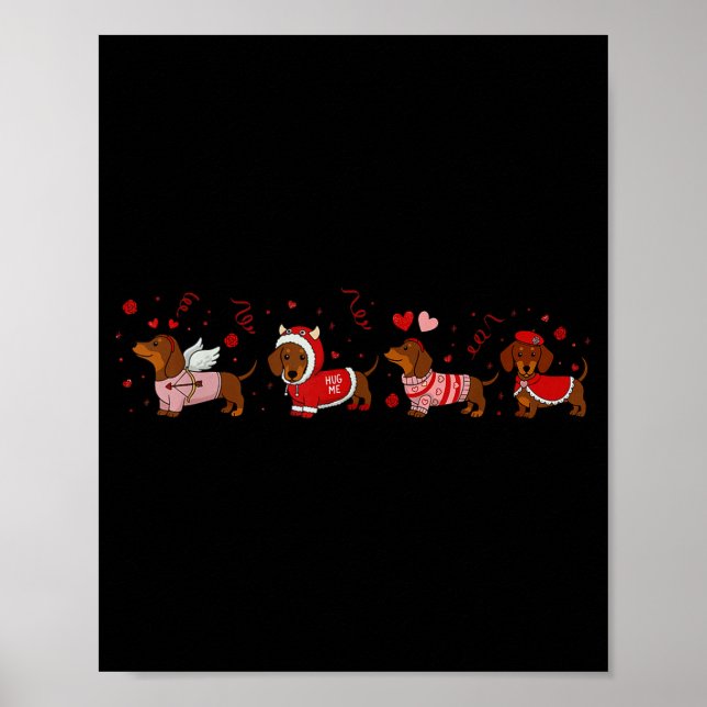 Dachshund Valentine Dachshund Valentine’s Day Saus Poster (Front)