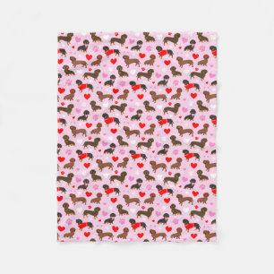 Dachshund Valentine Fleece Blanket