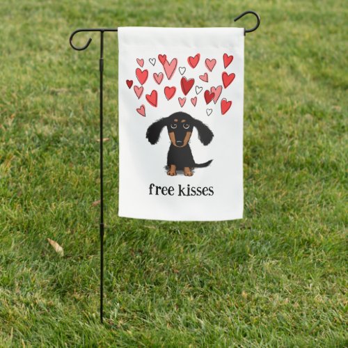 Dachshund Valentine Free Kisses Cute Dog Garden Flag