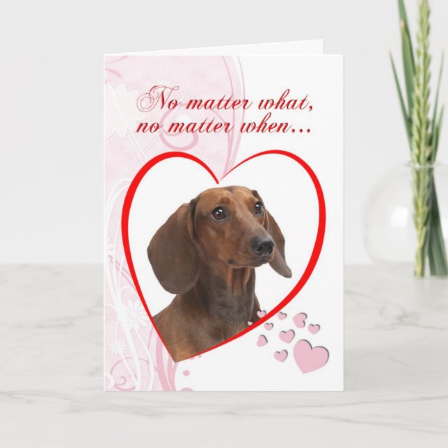 Dachshund Valentine Holiday Card (Front)