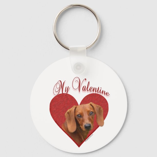 Dachshund Valentine  Keychain (Front)