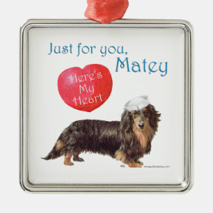 Dachshund Valentine Metal Ornament
