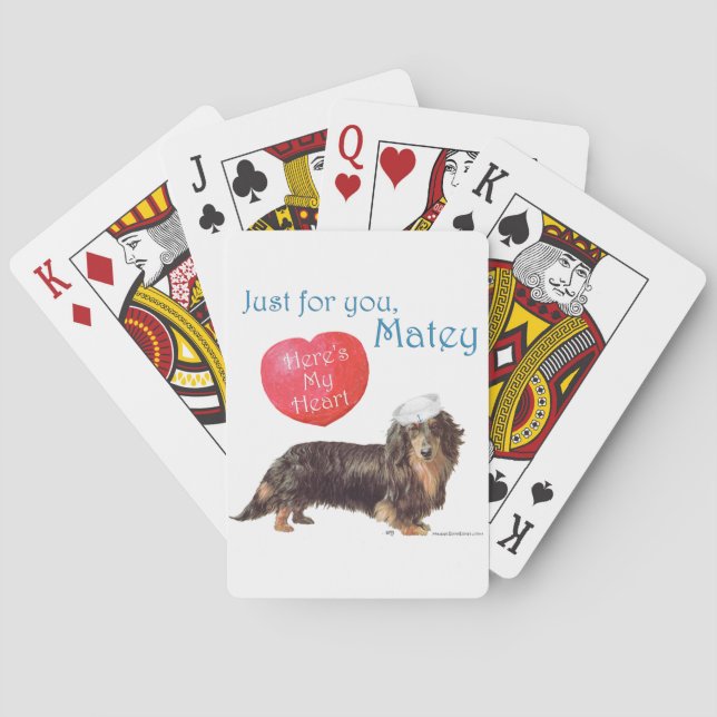 Dachshund Valentine Poker Cards (Back)